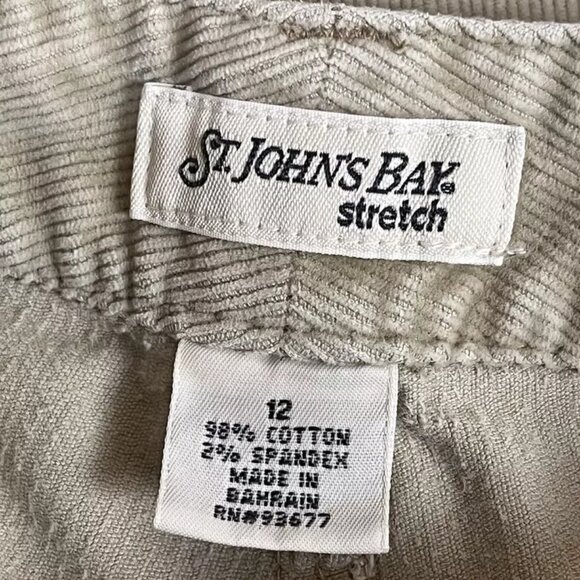 St. John's Bay Corduroy Pant Women 12 Beige Boot Stretch 32 30 - Picture 5 of 6